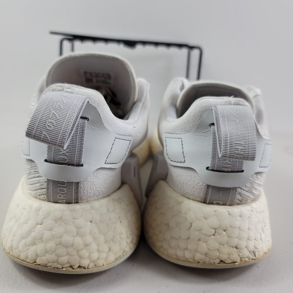 Adidas NMD R2 Flyknit Trainers Triple White Gray BY8691 Women Sneakers Shoes 7 - Picture 8 of 12